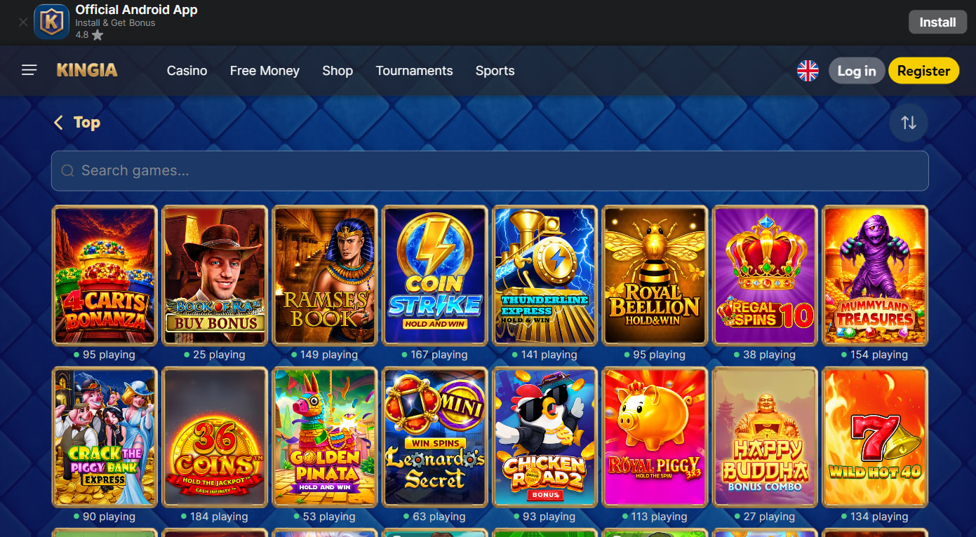 Kingia Casino Slots and Games